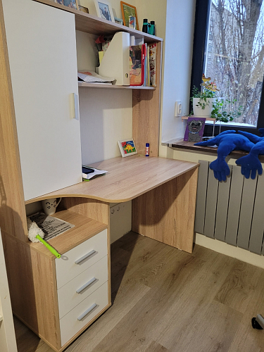 Компьютерный стол КСТ-16 левый дуб сонома / белый фото покупателя 79