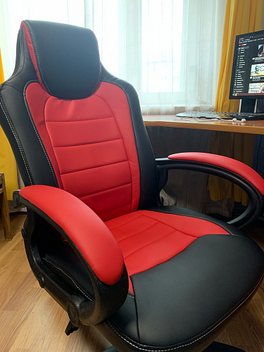 Компьютерное кресло Kadis темно-красное / черное фото покупателя 3