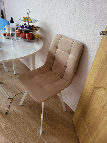 Стул на металлокаркасе Чилли К светло-серый велюр / черный каркас фото покупателя 766