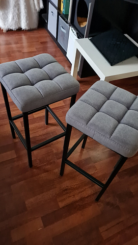 Барный стул Лофт ткань канди грей / черный матовый фото покупателя 107