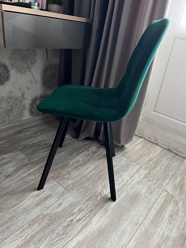 Стул на металлокаркасе Чилли К черный / зеленый фото покупателя 175