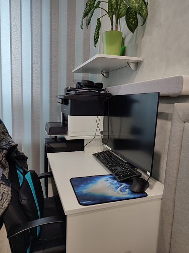 Стол компьютерный Джаз-24 правый белый фото покупателя 132