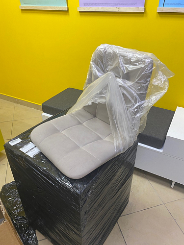 Стул на металлокаркасе Чилли синяя ткань / белый фото покупателя 382