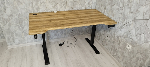 Компьютерный стол Маркос 140х80 голубой / черный фото покупателя 54