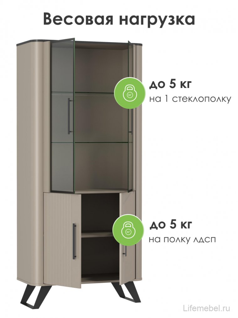 Витрина Фиделия 76.01 серый камень