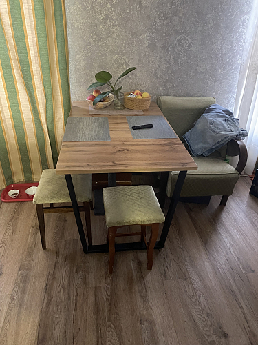 Деревянный стол Лота Лофт 120х75 белый матовый / дуб крафт золотой фото покупателя 1004