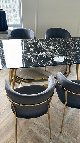 Стул на металлокаркасе Kamelia голубой / голубой / золотой фото покупателя 34