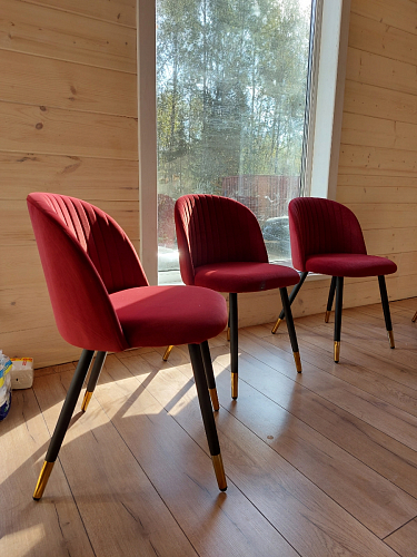 Стул на металлокаркасе Gabi 1 light purple / black / gold фото покупателя 156