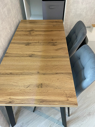 Стол Тринити Лофт 120 32 мм дуб галифакс табако / черный матовый фото покупателя 175