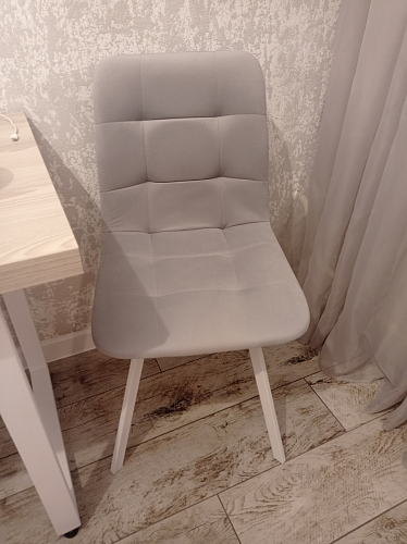 Стул на металлокаркасе Чилли синяя ткань / белый фото покупателя 17