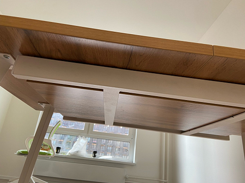 Стол раскладной Колон Лофт 120 32 мм дуб галифакс табако / черный матовый фото покупателя 153