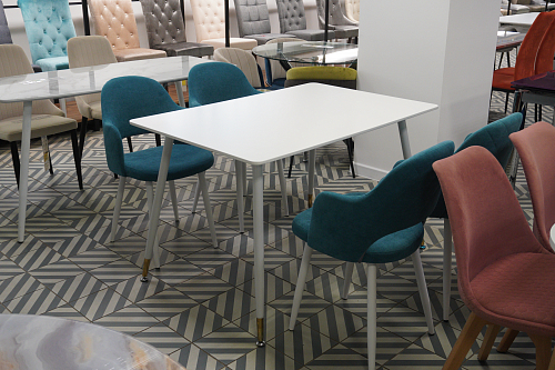 Стул на металлокаркасе Гутрид ромбы сзади без складок серый / черный из шоурума 3