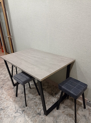 Стол Лота Лофт 140 25 мм черный матовый / бетон фото покупателя 908