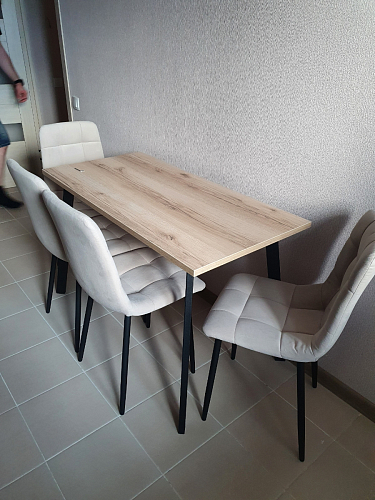 Стол Тринити Лофт 120 32 мм бетон / черный матовый фото покупателя 289