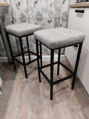 Барный стул Лофт микровелюр катания блэк / черный матовый фото покупателя 24