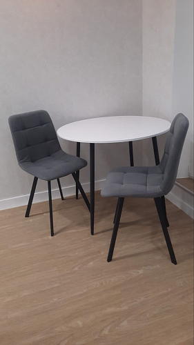 Стул на металлокаркасе Чилли синяя ткань / белый фото покупателя 494