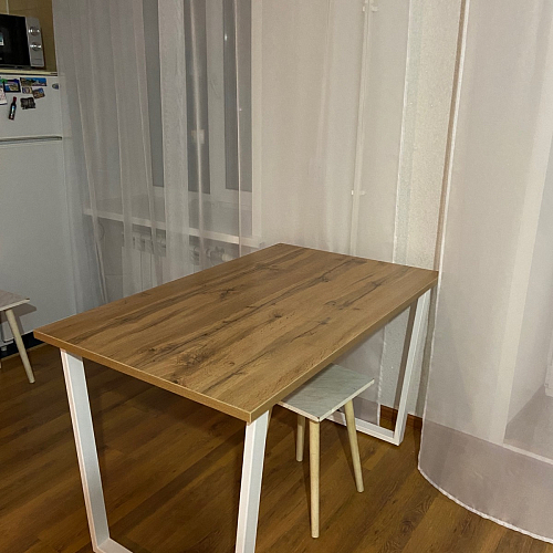 Деревянный стол Лота Лофт 120х75 белый матовый / дуб крафт золотой фото покупателя 59