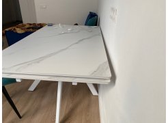 Керамический стол Вилли 140 (200) х 80 белый мрамор alpin white / snow white / белый фото покупателя 66