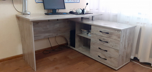 Компьютерный стол КСТ-109П правый дуб сонома / белый фото покупателя 77