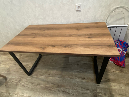 Стол Лота Лофт 140 25 мм черный матовый / бетон фото покупателя 143