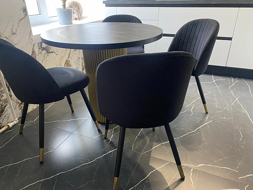 Стул на металлокаркасе Gabi latte / gold / black фото покупателя 617