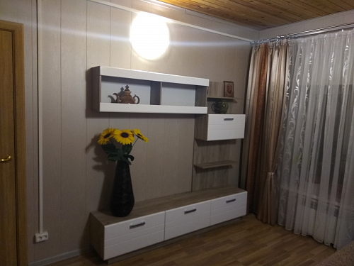 Готовая гостиная Глейс ТБ-200 дуб серый / белый глянец фото покупателя 3