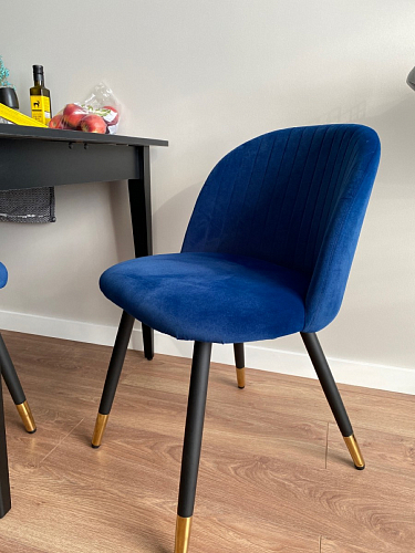 Стул на металлокаркасе Gabi 1 light blue / black / gold фото покупателя 758