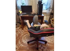 Компьютерное кресло Racer черное / голубое фото покупателя 175