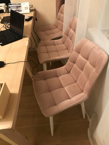 Стул на металлокаркасе Челси бежевый / черный фото покупателя 114