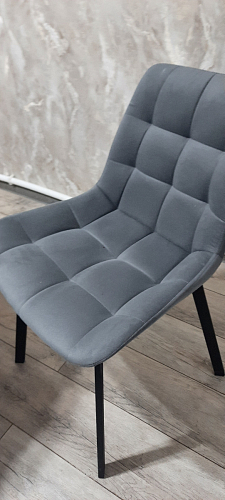 Стул на металлокаркасе Челси морская волна / черный фото покупателя 243