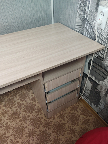 Стол письменный Бриз МДФ волна лайм / ясень светлый фото покупателя 6