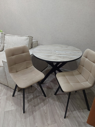 Стул на металлокаркасе Чилли бежевый / белый каркас фото покупателя 1239