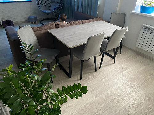 Стол Лота Лофт 120 32 мм бетон / черный матовый фото покупателя 104