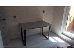 Деревянный стол Лота Лофт 120(160)х75 черный матовый / бетон светлый фото покупателя 561