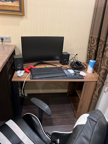 Письменный стол Битти Лофт 116х60х75 дуб вотан / белый матовый фото покупателя 95