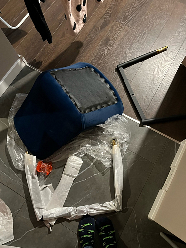 Стул на металлокаркасе Seda 01 blue / gold / black фото покупателя 53