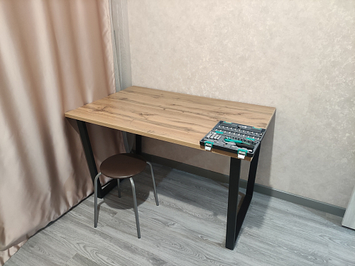 Деревянный стол Лота Лофт 140х80 черный матовый / бетон светлый фото покупателя 538