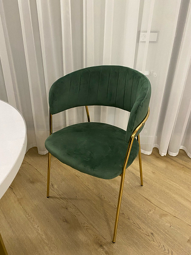 Стул на металлокаркасе Kamelia green / gold фото покупателя 18