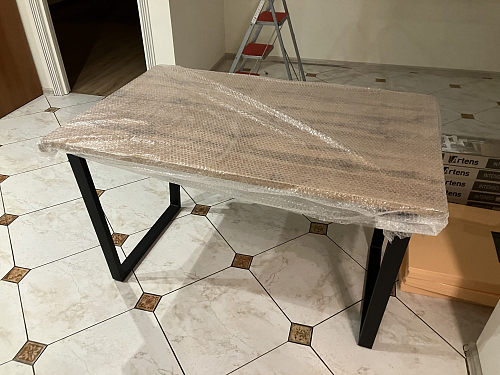 Стол Лота Лофт 140 25 мм черный матовый / бетон фото покупателя 1016