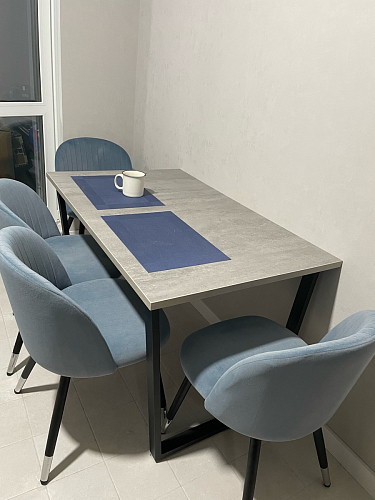 Стол Лота Лофт 120 32 мм бетон / черный матовый фото покупателя 176