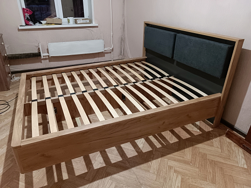 Двуспальная кровать Клауд 160х200 парящая дуб крафт золотой / антрацит фото покупателя 586