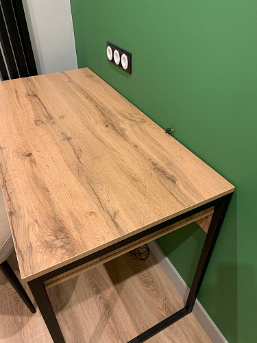 Письменный стол Леон Лофт черный матовый / дуб вотан фото покупателя 53