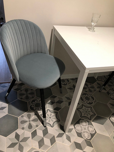 Стул на металлокаркасе Gabi 1 light purple / black / gold фото покупателя 165