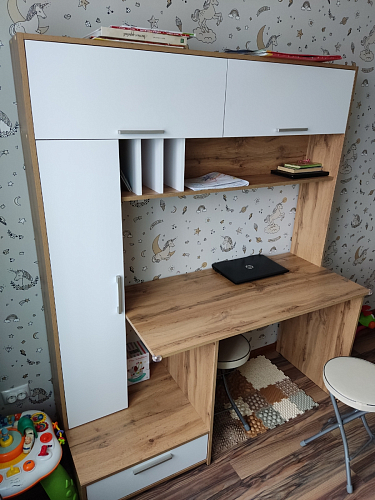 Письменный стол Лайт 03.243 дуб золотой (craft) / белый премиум фото покупателя 90