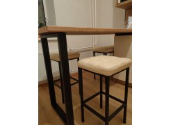 Барный стул Лофт кожзам темно-серый / черный матовый фото покупателя 196