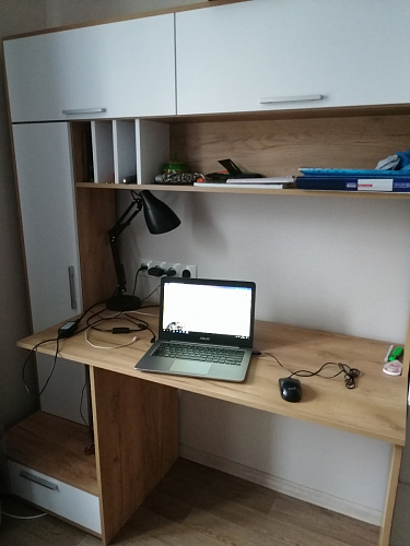 Письменный стол Лайт 03.243 дуб золотой (craft) / белый премиум фото покупателя 171