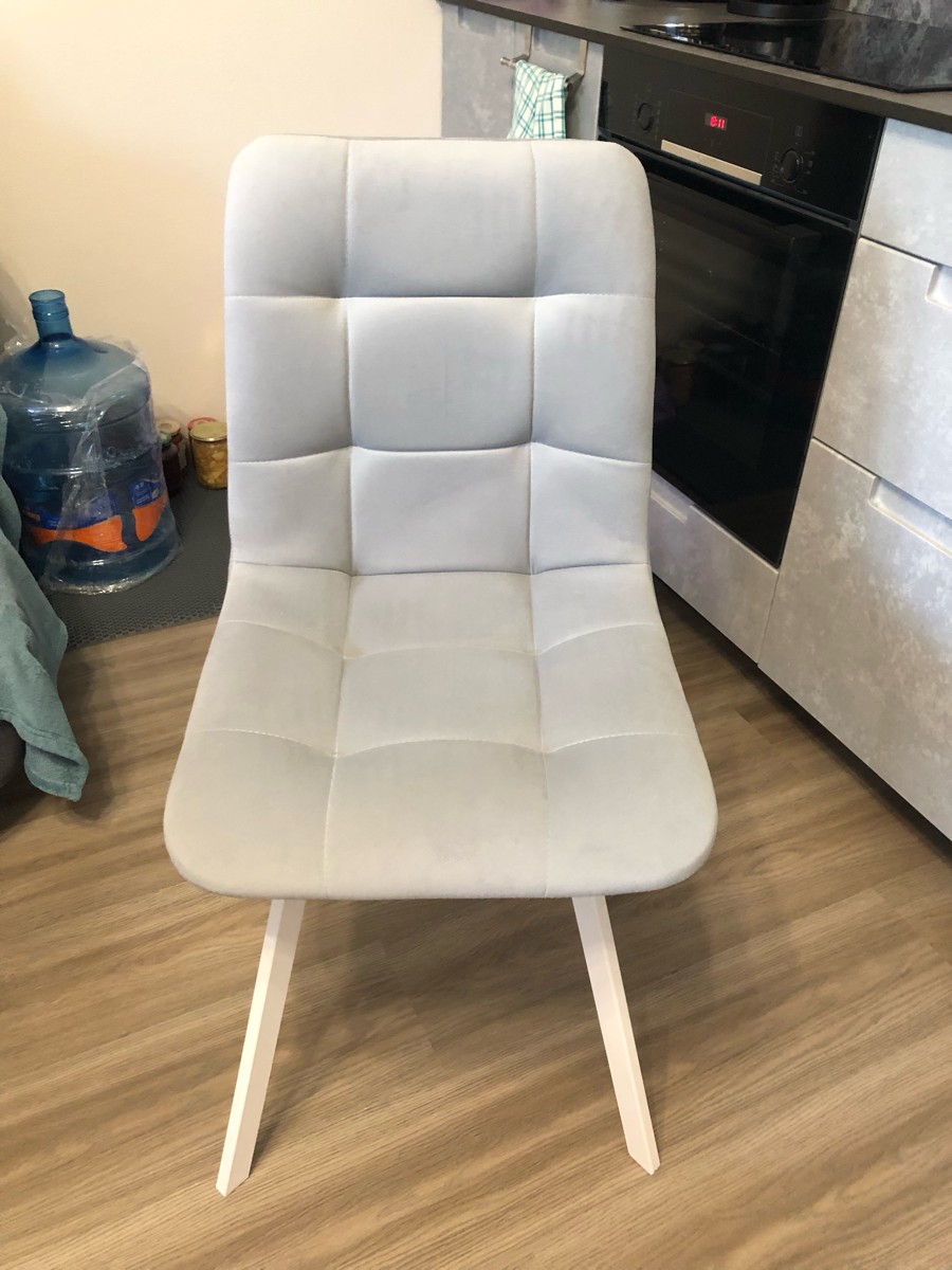 Стул на металлокаркасе Чилли синяя ткань / белый фото покупателя 1232