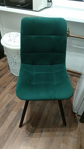 Стул на металлокаркасе Чилли К светло-серый велюр / черный каркас фото покупателя 1342