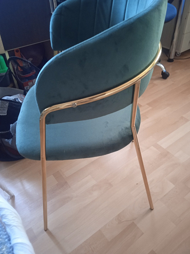 Стул на металлокаркасе Kamelia голубой / голубой / золотой фото покупателя 76