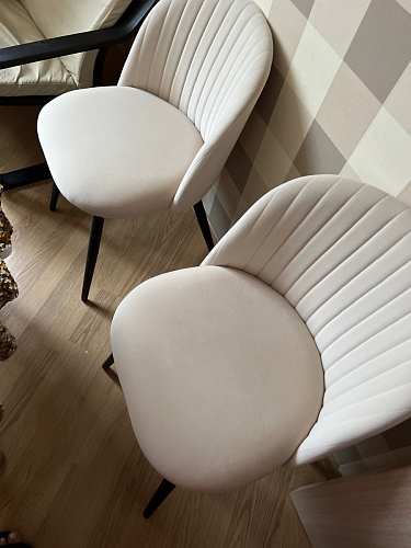 Стул на металлокаркасе Gabi 1 light purple / black / gold фото покупателя 39